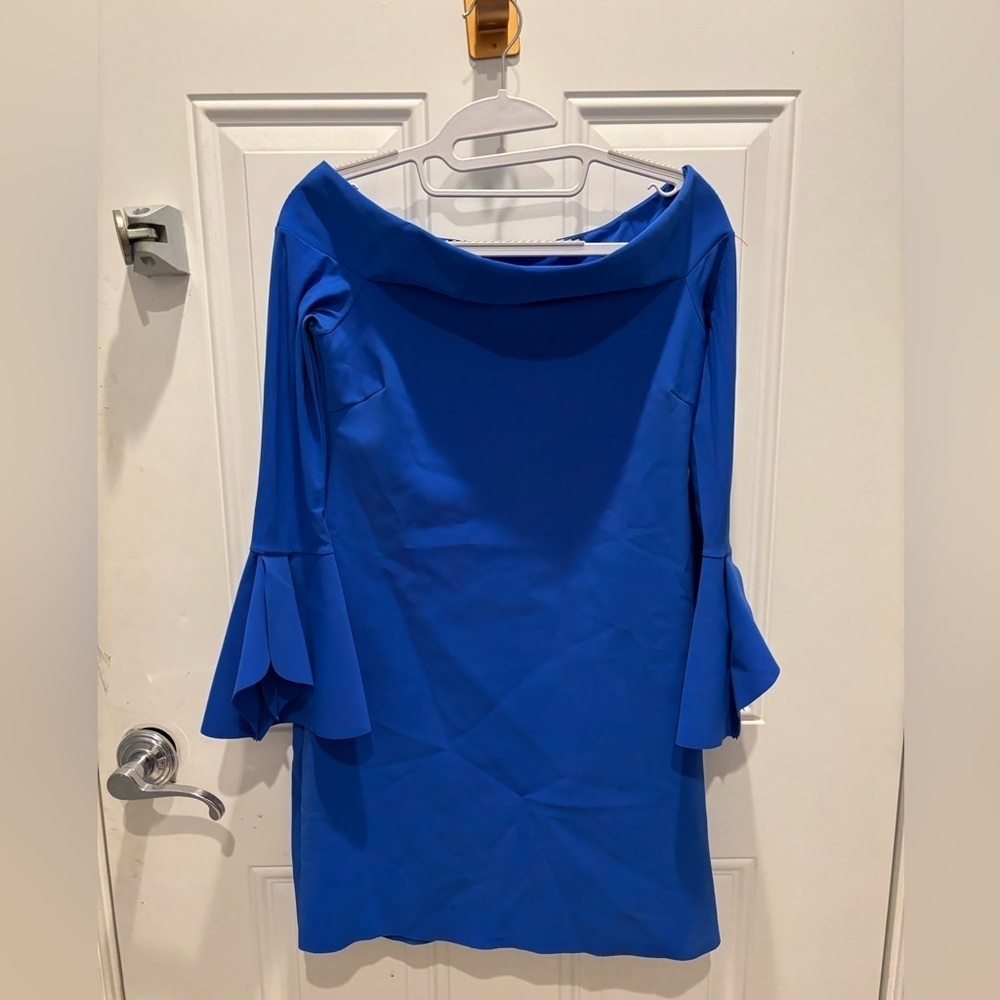Chiara Boni royal blue dress off the shoulder sz 6